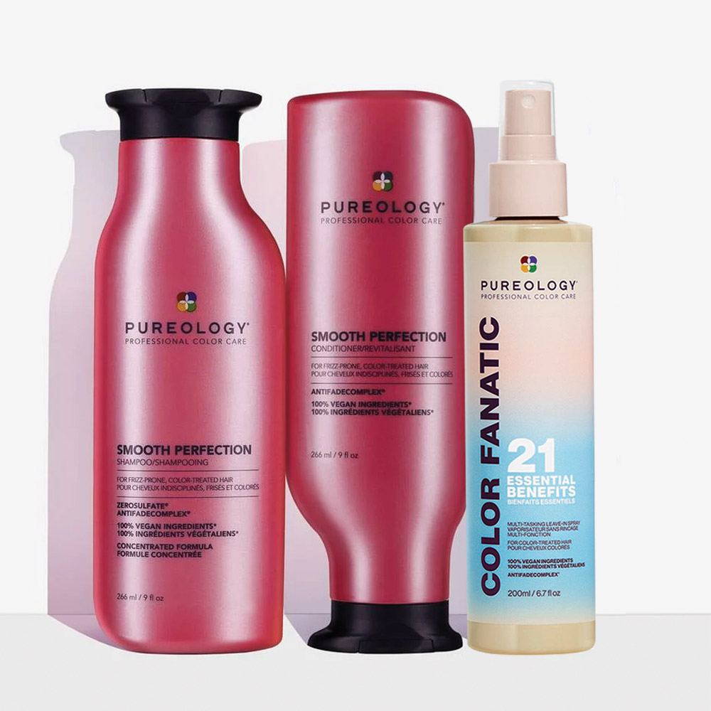 Pureology Daily Frizz Control Hair Care Set For Frizzy Hair In White